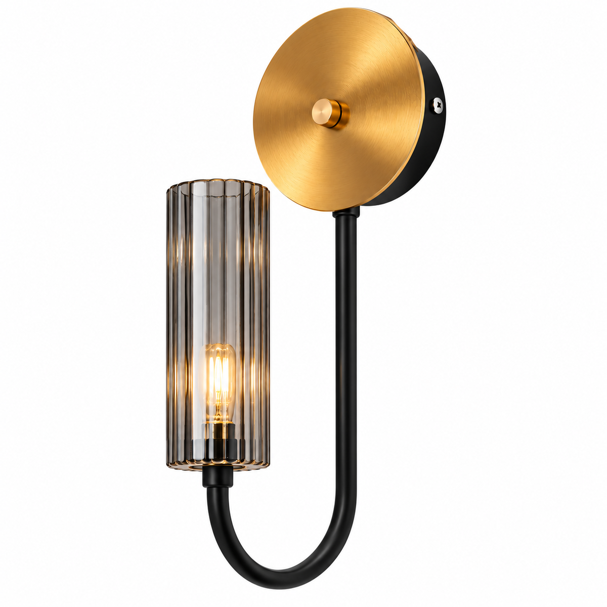 Caldrisse | Black & Gold Glass Wall Sconce | LEXORA