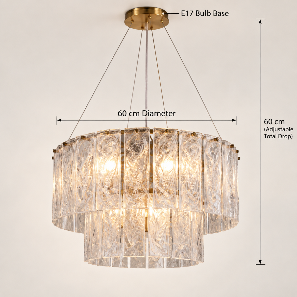 Alabaster – Contemporary 8 Lights Alabaster-Style Glass Chandelier | LEXORA