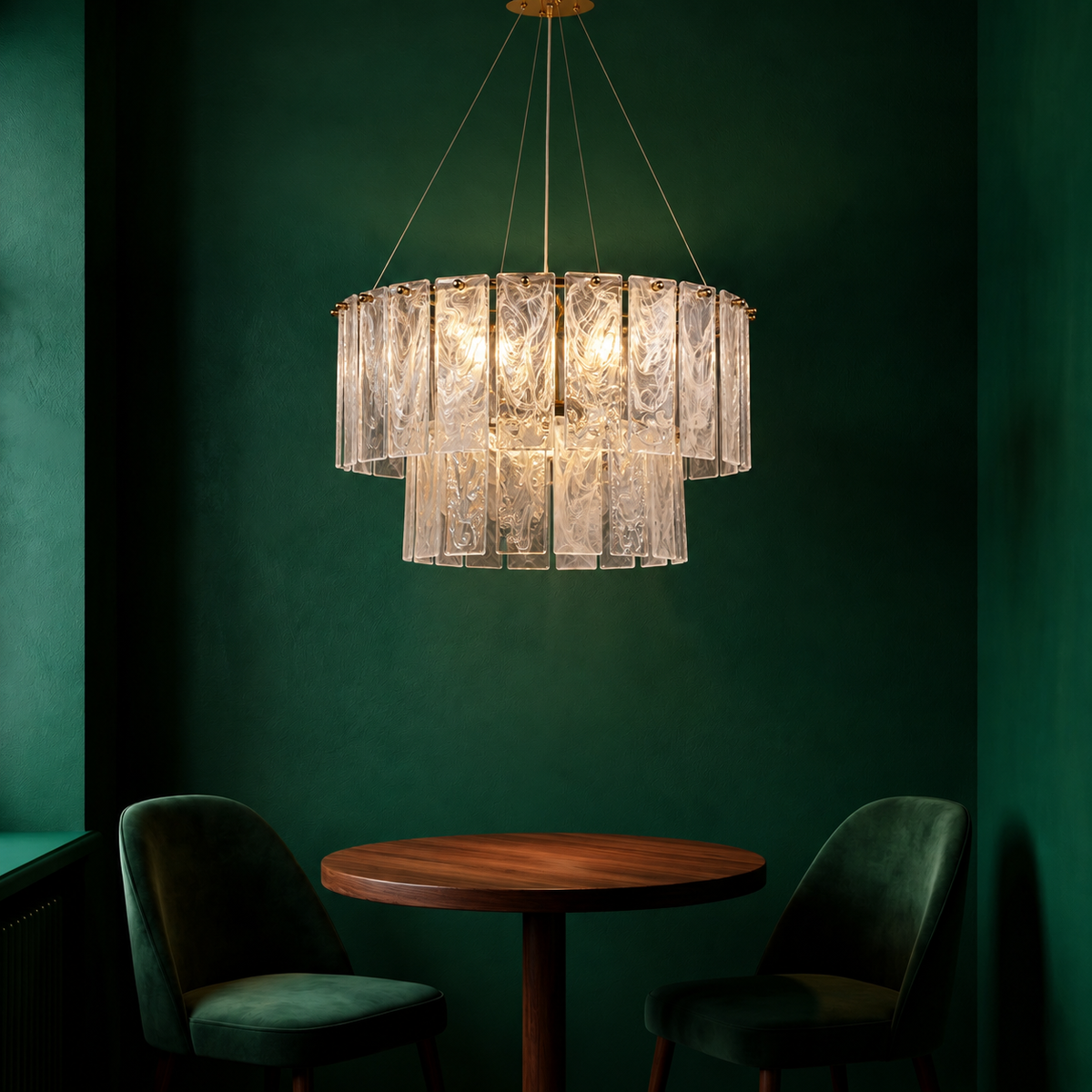 Alabaster – Contemporary 8 Lights Alabaster-Style Glass Chandelier | LEXORA