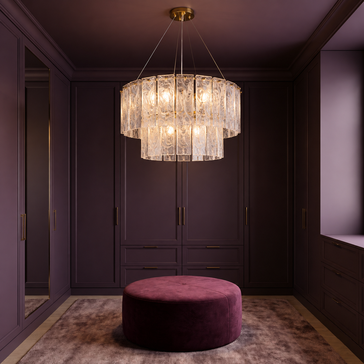 Alabaster – Contemporary 8 Lights Alabaster-Style Glass Chandelier | LEXORA