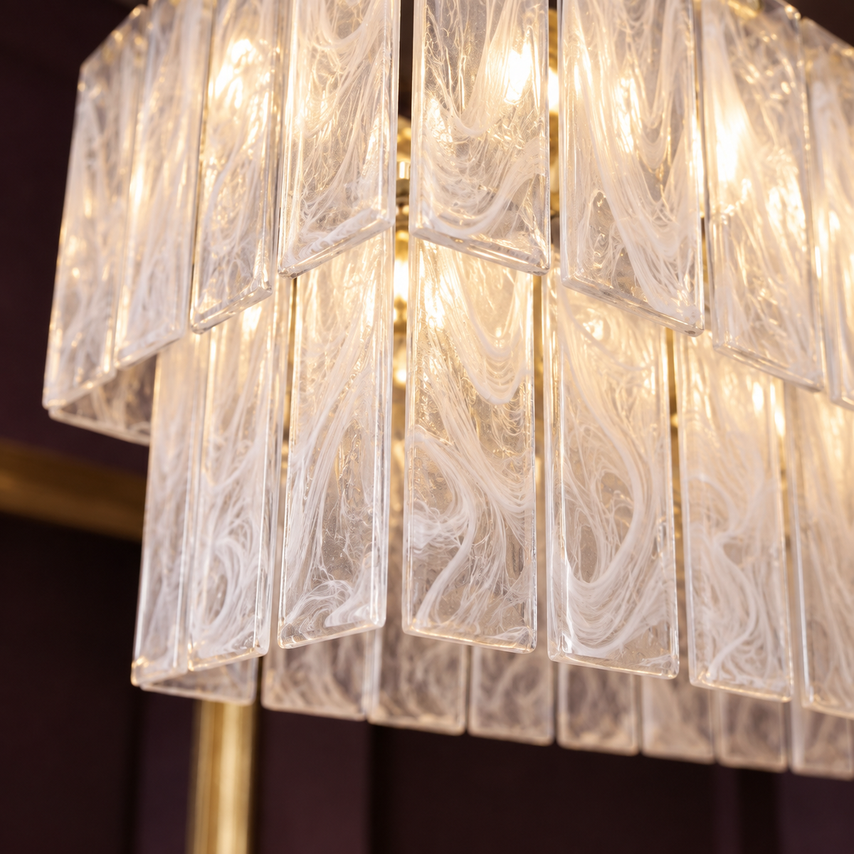 Mist - Contemporary Layered Crystal Linear Chandelier | LEXORA