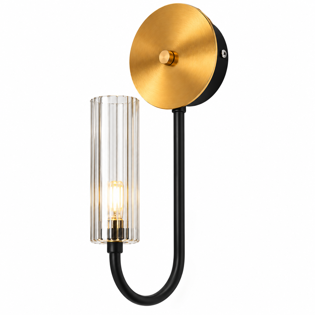 Caldrisse | Black & Gold Glass Wall Sconce | LEXORA
