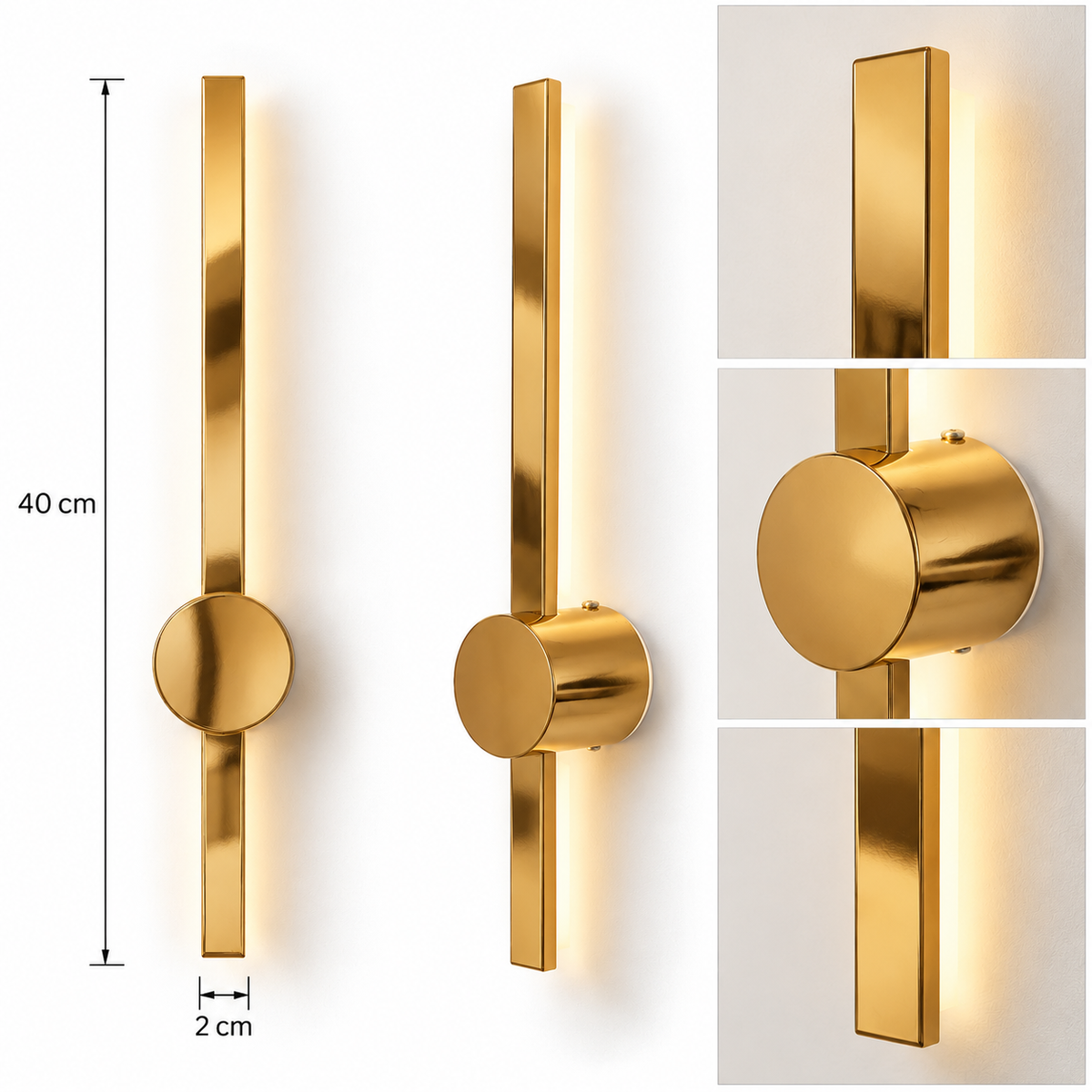 أورڤانتا | مصباح حائط ذهبي ارتفاع 40 سم | ليكسورا