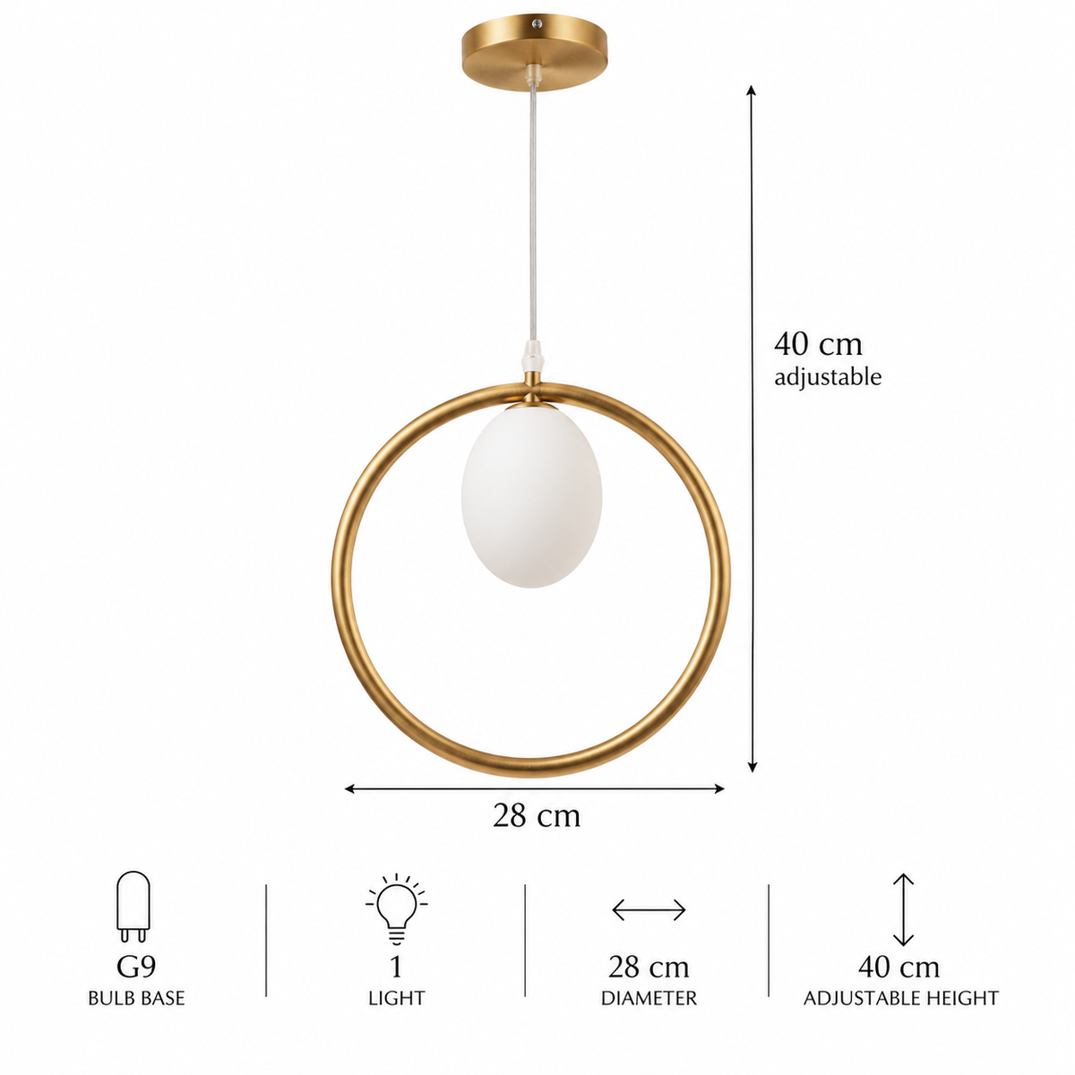 Veluno – Modern 1-Light Circular Pendant Light | LEXORA