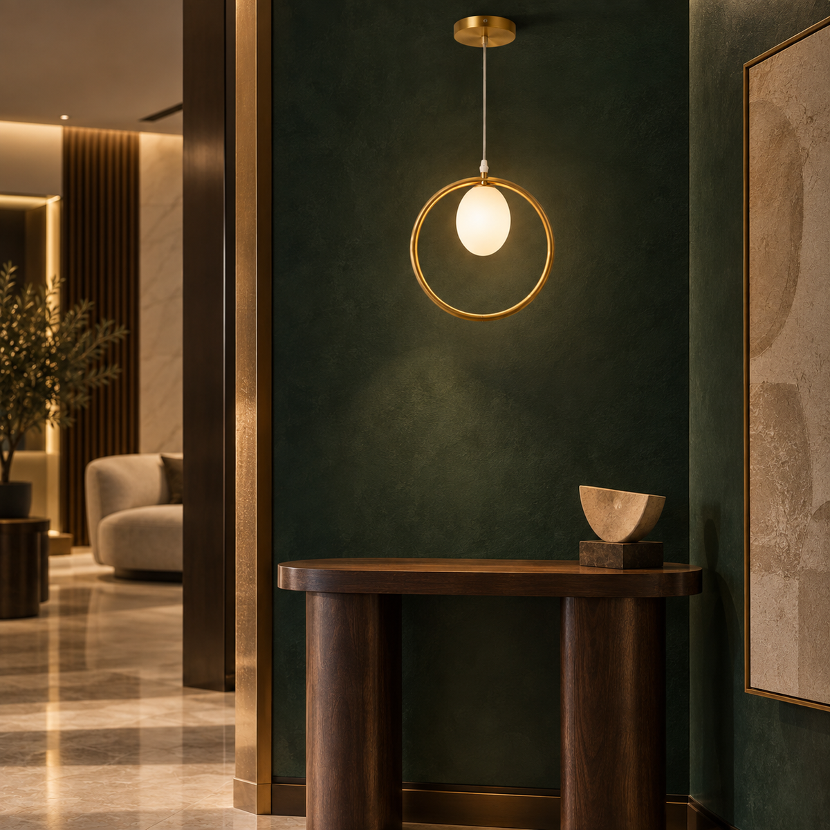 Veluno – Modern 1-Light Circular Pendant Light | LEXORA